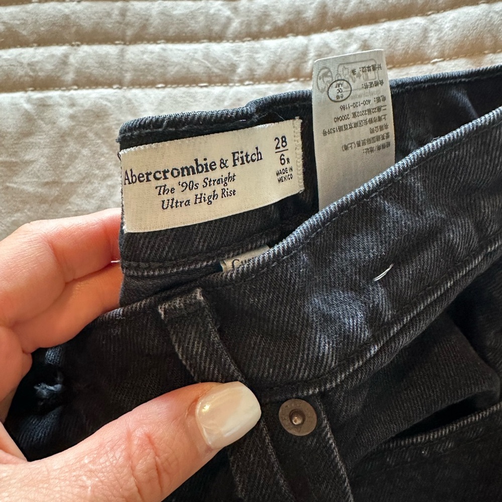 Abercrombie & Fitch Dark Gray Ultra High Rise Jeans - Picture 2 of 2